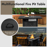  - 28 Inch Propane 50 000 BTU Patio Square Gas Fireplace with Lava Rock - Outdoor Style Company