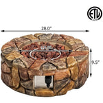  - 28 Inch Propane Gas Fire Pit Outdoor 40 000 BTU Stone - Outdoor Style Company