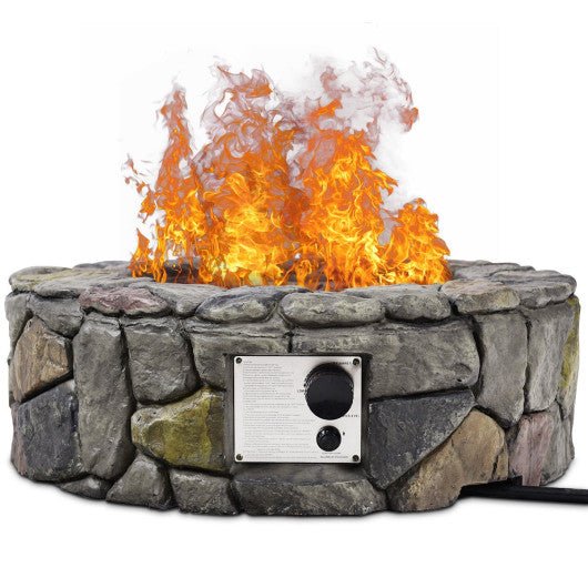  - 28 Inch Propane Gas Fire Pit Outdoor 40 000 BTU Stone - Outdoor Style Company