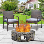  - 28 Inch Propane Gas Fire Pit Outdoor 40 000 BTU Stone - Outdoor Style Company