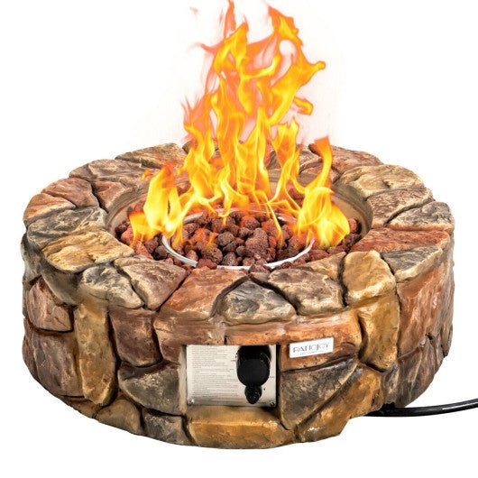  - 28 Inch Propane Gas Fire Pit Outdoor 40 000 BTU Stone - Outdoor Style Company