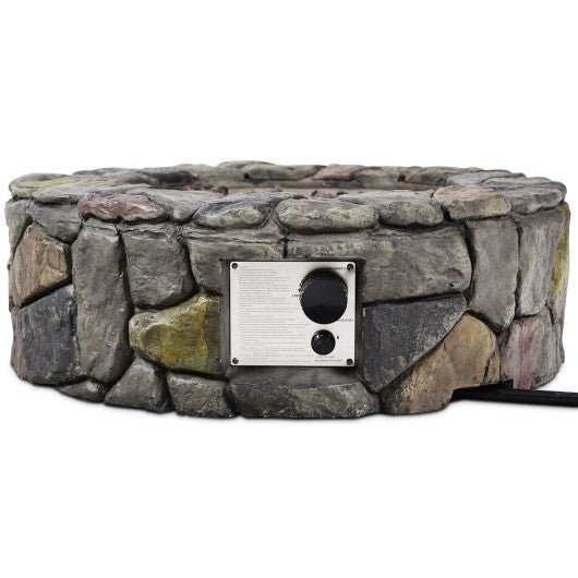  - 28 Inch Propane Gas Fire Pit Outdoor 40 000 BTU Stone - Outdoor Style Company