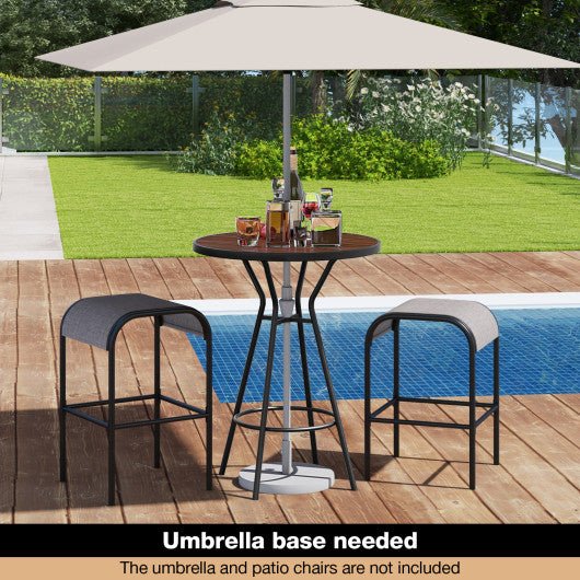  - 28 Inches Outdoor Bar Table with Wood - Like Tabletop for Backyard Garden - Outdoor Style Company