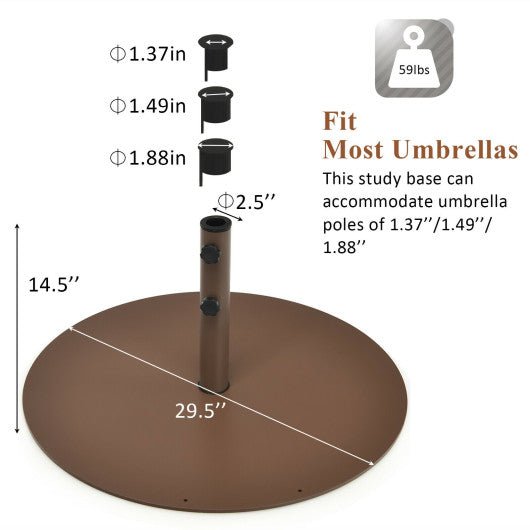  - 29.5 Inch Outdoor Steel Umbrella Base Stand for Backyard and Poolside - Outdoor Style Company