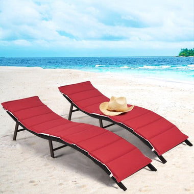  - 2Pcs Folding Patio Lounger Chair - Outdoor Style Company