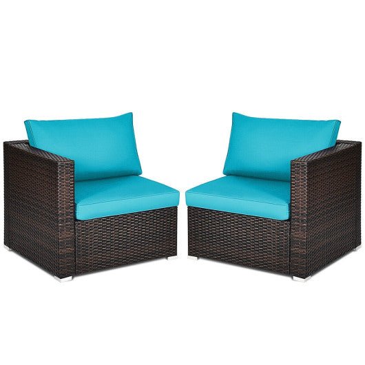  - 2PCS Patio Rattan Sectional Conversation Sofa Set - Outdoor Style Company