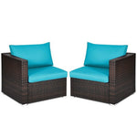  - 2PCS Patio Rattan Sectional Conversation Sofa Set - Outdoor Style Company