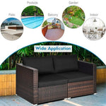  - 2PCS Patio Rattan Sectional Conversation Sofa Set - Outdoor Style Company