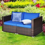  - 2PCS Patio Rattan Sectional Conversation Sofa Set - Outdoor Style Company