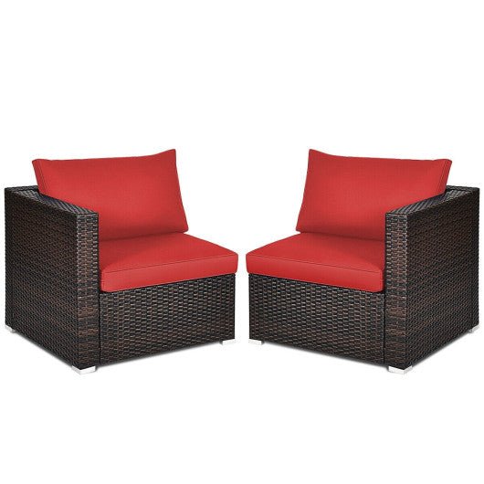  - 2PCS Patio Rattan Sectional Conversation Sofa Set - Outdoor Style Company