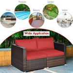  - 2PCS Patio Rattan Sectional Conversation Sofa Set - Outdoor Style Company