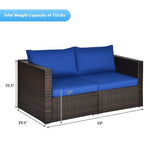  - 2PCS Patio Rattan Sectional Conversation Sofa Set - Outdoor Style Company