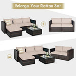  - 2PCS Patio Rattan Sectional Conversation Sofa Set - Outdoor Style Company