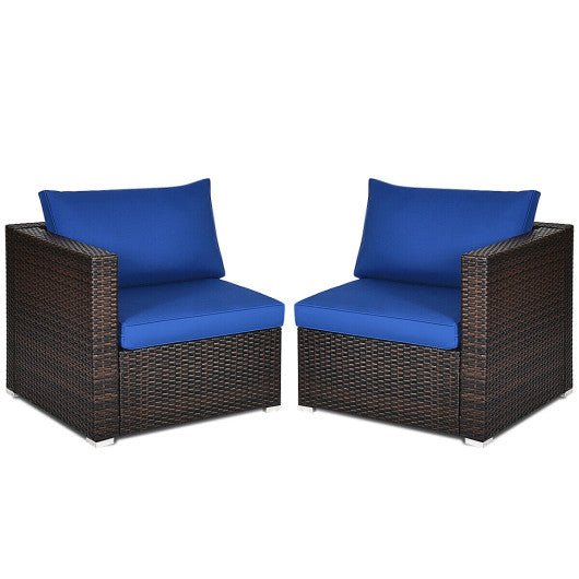  - 2PCS Patio Rattan Sectional Conversation Sofa Set - Outdoor Style Company