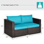  - 2PCS Patio Rattan Sectional Conversation Sofa Set - Outdoor Style Company