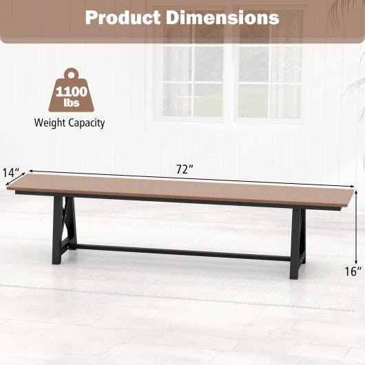  - 3 - 4 Person Outdoor HDPE Bench with Metal Frame - Outdoor Style Company