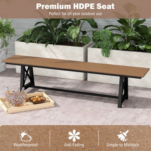  - 3 - 4 Person Outdoor HDPE Bench with Metal Frame - Outdoor Style Company