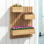  - 3 - Box Wooden Raised Garden Bed with Trellises and Fabric Liners - Outdoor Style Company