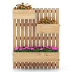  - 3 - Box Wooden Raised Garden Bed with Trellises and Fabric Liners - Outdoor Style Company