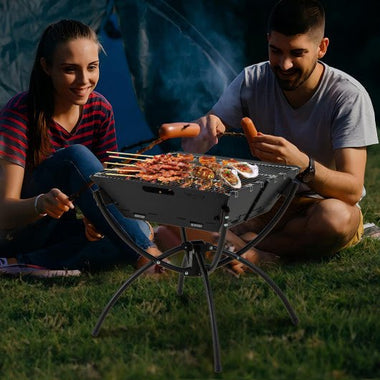  - 3 - in - 1 Camping Campfire Grill with Stainless Steel Grills Carrying Bag & Gloves - Outdoor Style Company