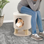  - 3 - in - 1 Cat Condo Stool Kitty Bed with Scratching Posts and Plush Ball Toy - Outdoor Style Company