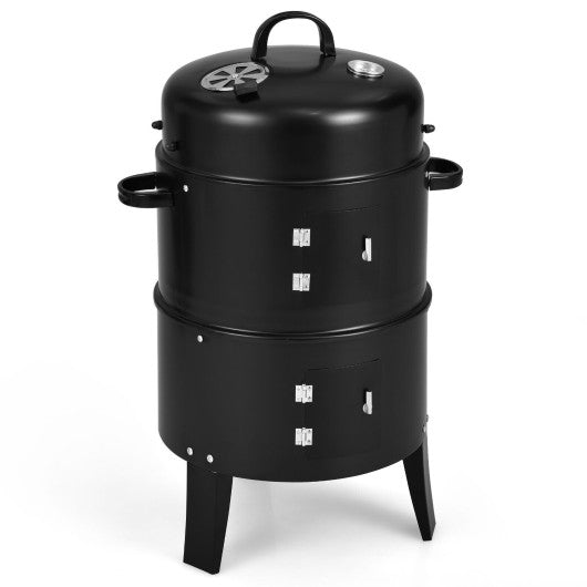  - 3 - in - 1 Charcoal BBQ Grill Cambo with Built - in Thermometer - Outdoor Style Company