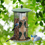  - 3 - in - 1 Metal Hanging Wild Bird Feeder with 4 Feeding Ports and Perches - Outdoor Style Company