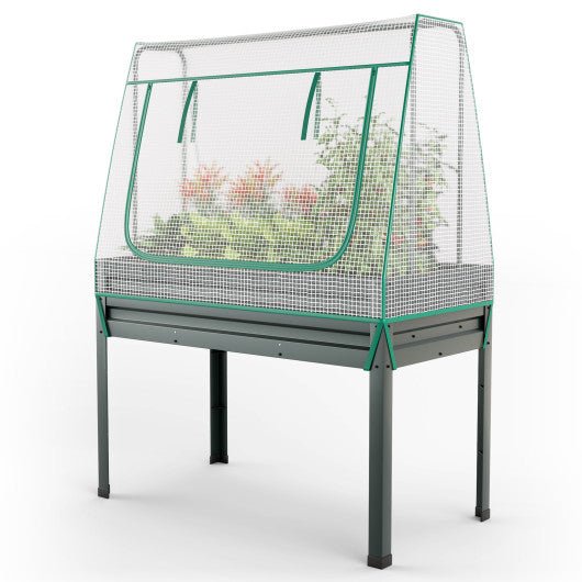  - 3 - in - 1 Raised Garden Bed with Greenhouse Cover and Trellis - Outdoor Style Company