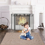  - 3 - Panel Fireplace Screen Decor Cover with Exquisite Pattern - Outdoor Style Company