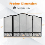  - 3 - Panel Fireplace Screen Decorative Spark Guard - Outdoor Style Company