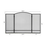  - 3 - Panel Foldable Fireplace Screen with Wrought Metal Mesh - Outdoor Style Company