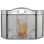  - 3 - Panel Freestanding Fireplace Screen Folded Fire Doors - Outdoor Style Company