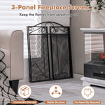  - 3 - Panel Freestanding Fireplace Screen Folded Fire Doors - Outdoor Style Company