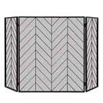  - 3 - Panel Metal Foldable Fireplace Screen with Metal Mesh - Outdoor Style Company