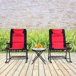  - 3 Pcs Outdoor Folding Rocking Chair Table Set with Cushion - Outdoor Style Company