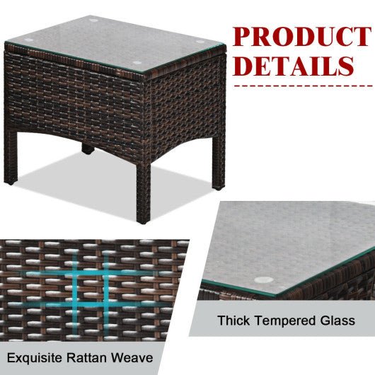  - 3 Pcs Outdoor Patio Rattan Conversation Set with Seat Cushions - Outdoor Style Company