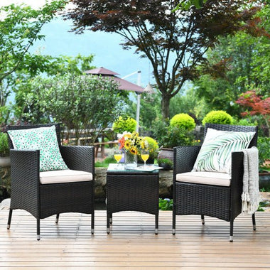  - 3 Pcs Outdoor Rattan Wicker Furniture Set - Outdoor Style Company