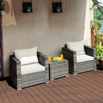  - 3 Pcs Patio Rattan Furniture Bistro Sofa Set with Cushioned - Outdoor Style Company