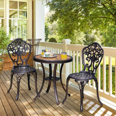  - 3 - Piece All - Weather Cast Aluminum Patio Bistro Set - Outdoor Style Company