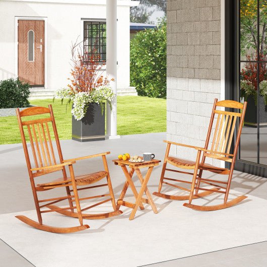  - 3 - piece Outdoor Poplar Wood Rocking Bistro Set - Outdoor Style Company