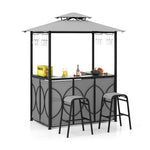  - 3 - Piece Patio Bar Set Grill Gazebo & 2 Bar Stools with Tempered Glass Bar Table - Outdoor Style Company