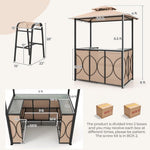  - 3 - Piece Patio Bar Set Grill Gazebo & 2 Bar Stools with Tempered Glass Bar Table - Outdoor Style Company