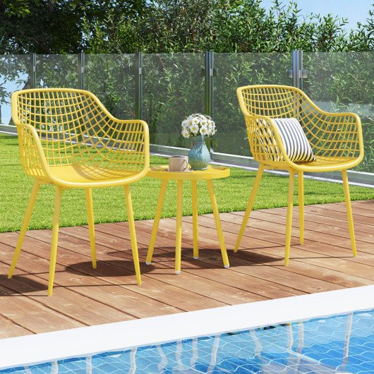  - 3 Piece Patio Chair Set with PP Seat and Tabletop for Porch - Outdoor Style Company