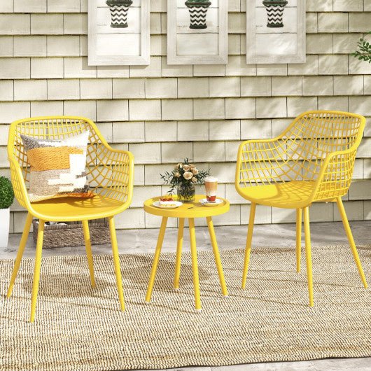  - 3 Piece Patio Chair Set with PP Seat and Tabletop for Porch - Outdoor Style Company