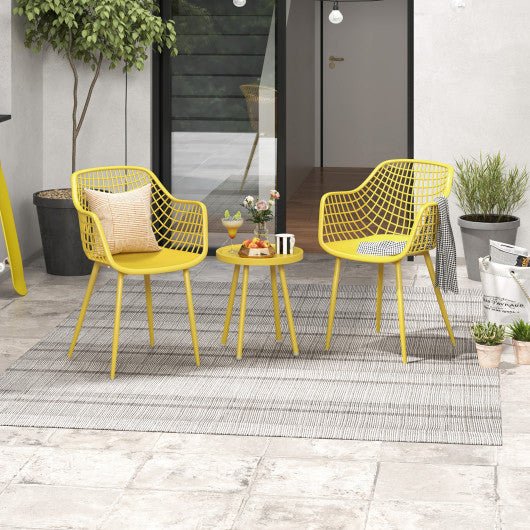  - 3 Piece Patio Chair Set with PP Seat and Tabletop for Porch - Outdoor Style Company