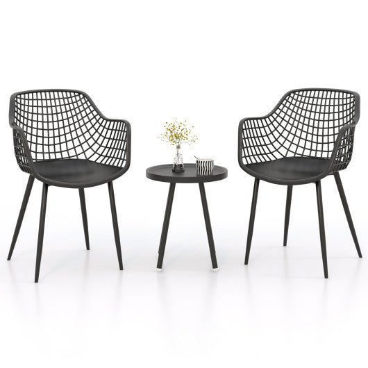  - 3 Piece Patio Chair Set with PP Seat and Tabletop for Porch - Outdoor Style Company