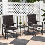  - 3 Piece Patio Gliding Set with Tempered Glass Coffee Table All Weather - Outdoor Style Company