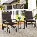  - 3 Piece Patio Gliding Set with Tempered Glass Coffee Table All Weather - Outdoor Style Company