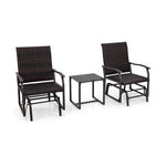  - 3 Piece Patio Gliding Set with Tempered Glass Coffee Table All Weather - Outdoor Style Company