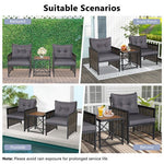  - 3 Piece Patio Rattan Furniture Set with Acacia Wood Tabletop - Outdoor Style Company